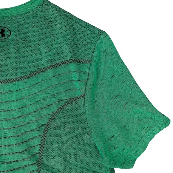 Under Armour Tee Mens Medium Bright Green Seamless Wave Contoured Fitted T Shirt - Picture 7 of 10